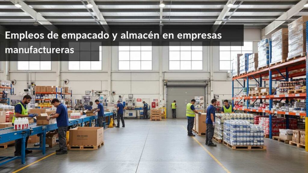 Empleos de empacado y almacén en empresas manufactureras