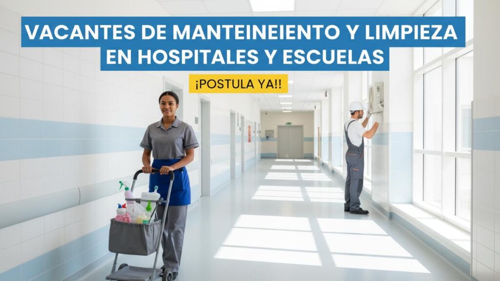 Vacantes de mantenimiento y limpieza en hospitales y escuelas